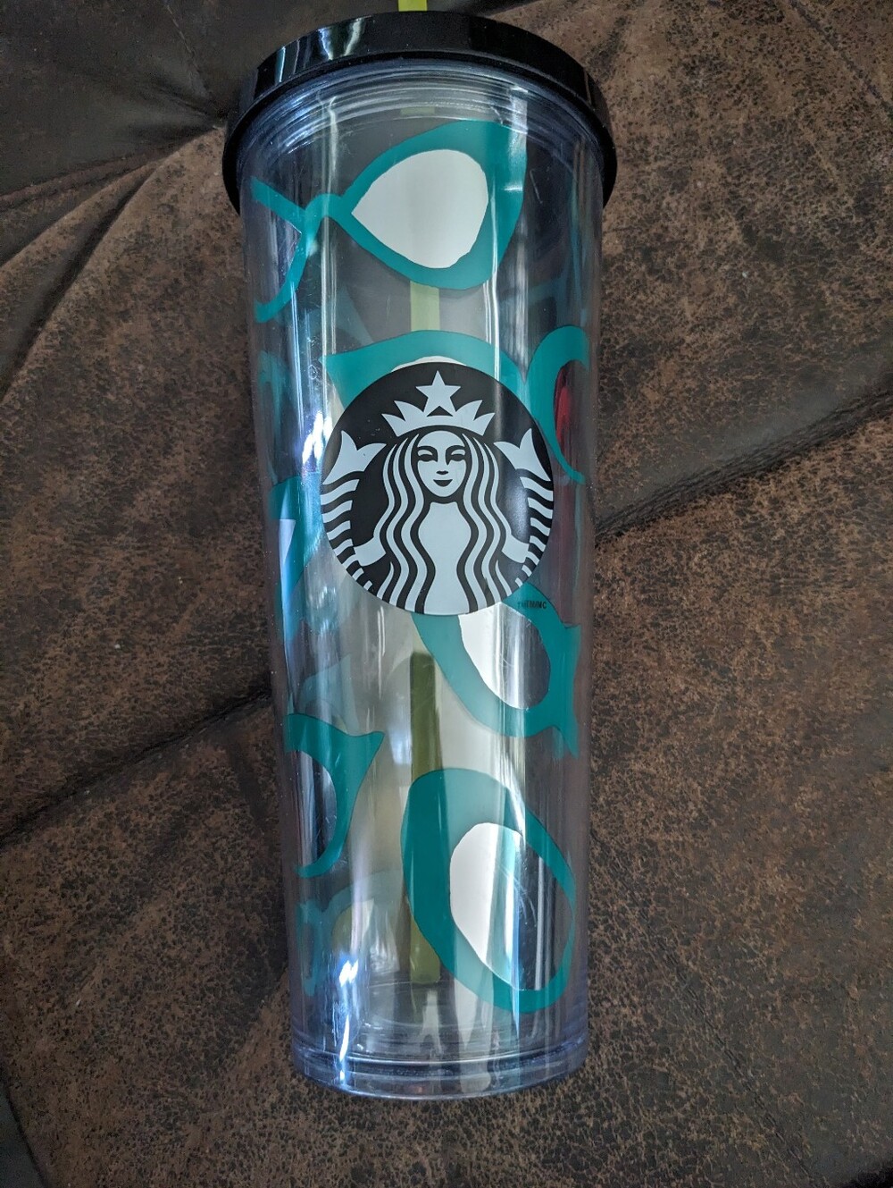 Starbucks MIRRORED CAT EYE SUNGLASSES Teal Venti Cup Tumbler